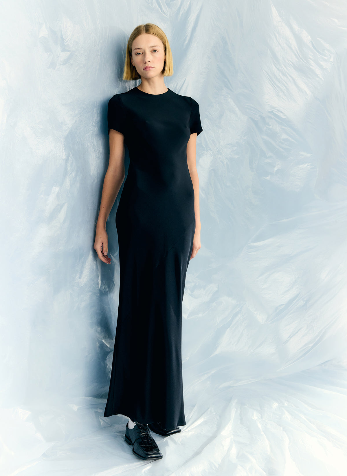 4-Ply Silk Bias Dress Black - Tibi