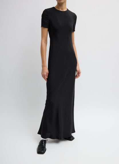 4-Ply Silk Bias Dress Black - Tibi