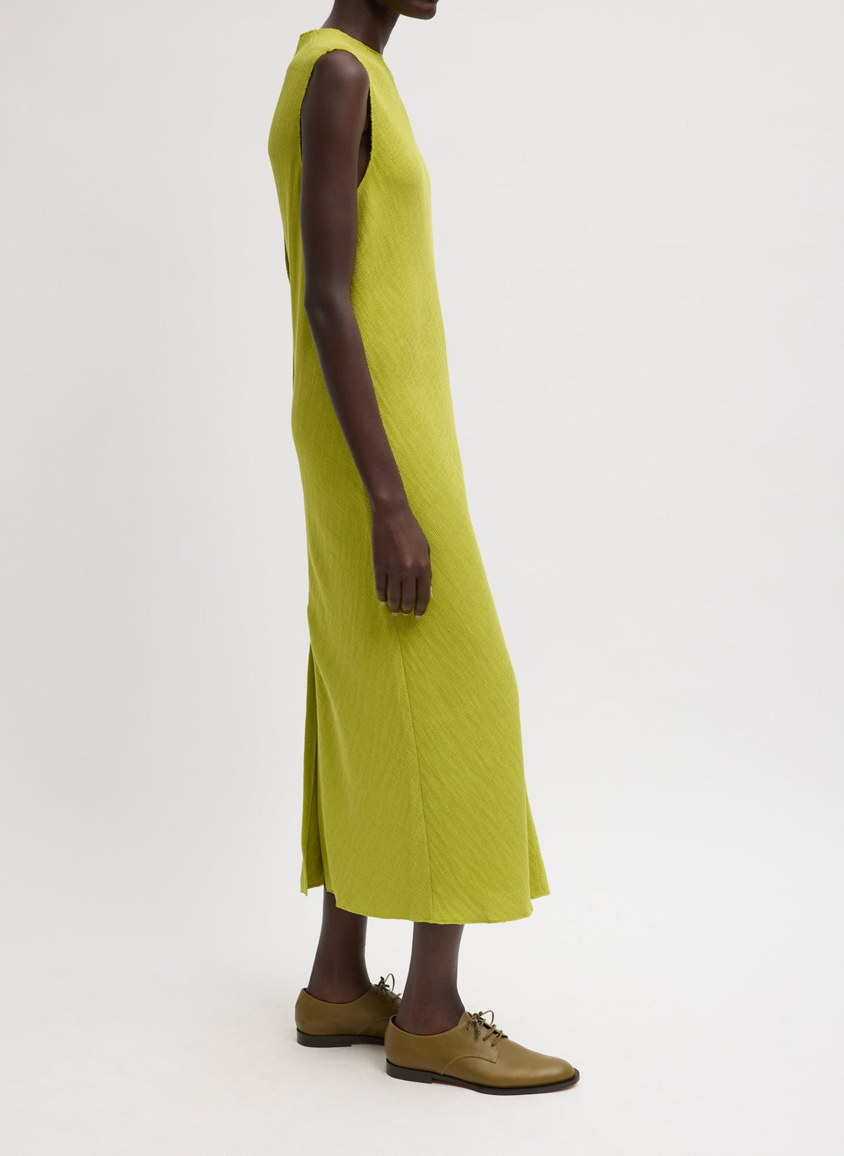 Viscose Plisse Sleeveless Bias Dress Pea Pod - Tibi