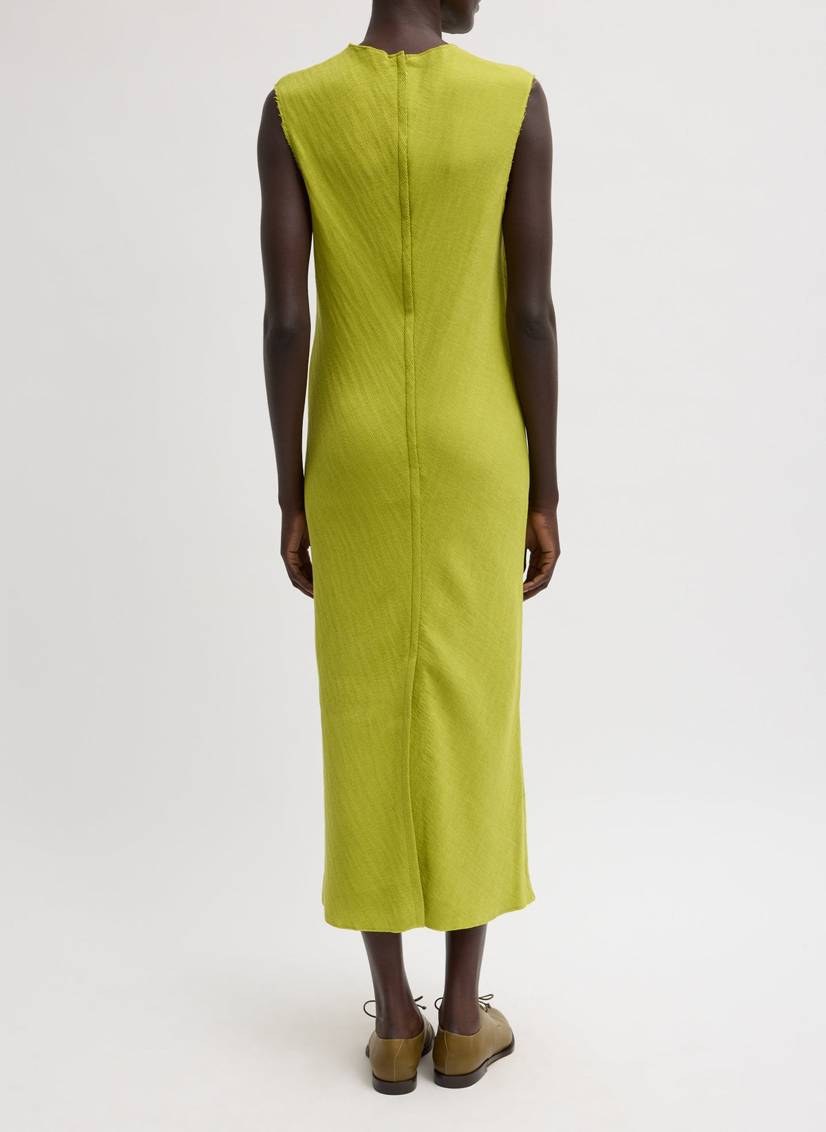 Viscose Plisse Sleeveless Bias Dress Pea Pod - Tibi