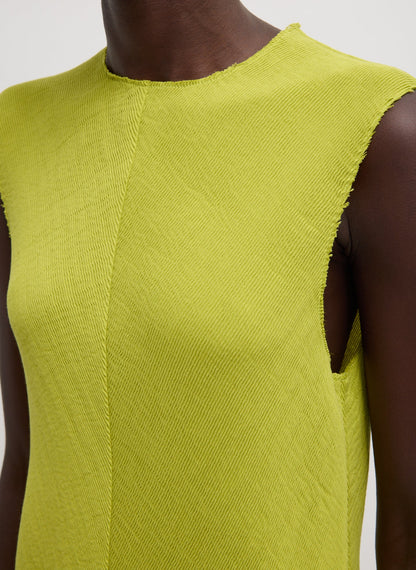 Viscose Plisse Sleeveless Bias Dress Pea Pod - Tibi