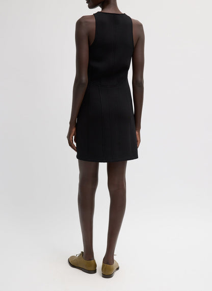 Bonded Viscose Sculpted Sleeveless Tunic Tank Black - Tibi