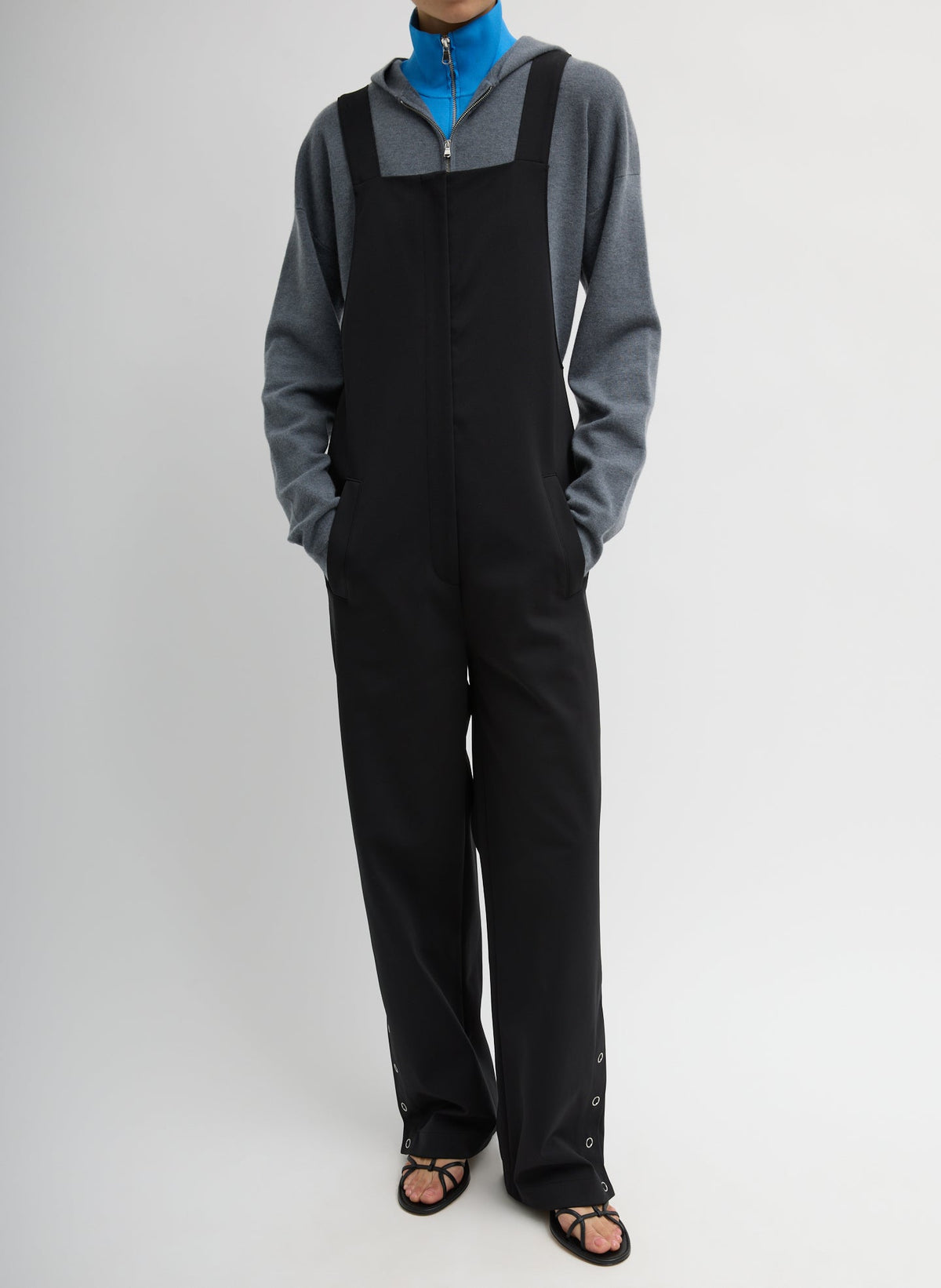 Compact Tech Knit Overalls Black - Tibi