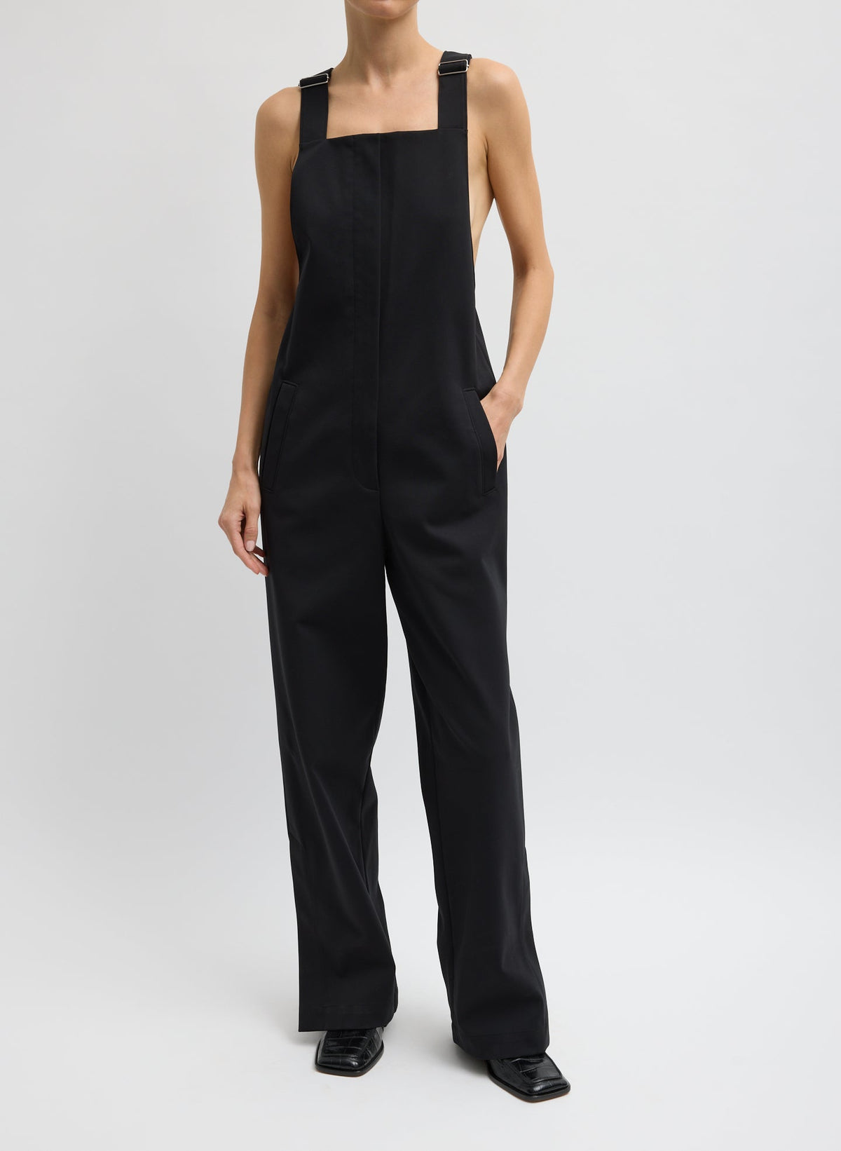 Compact Tech Knit Overalls Black - Tibi