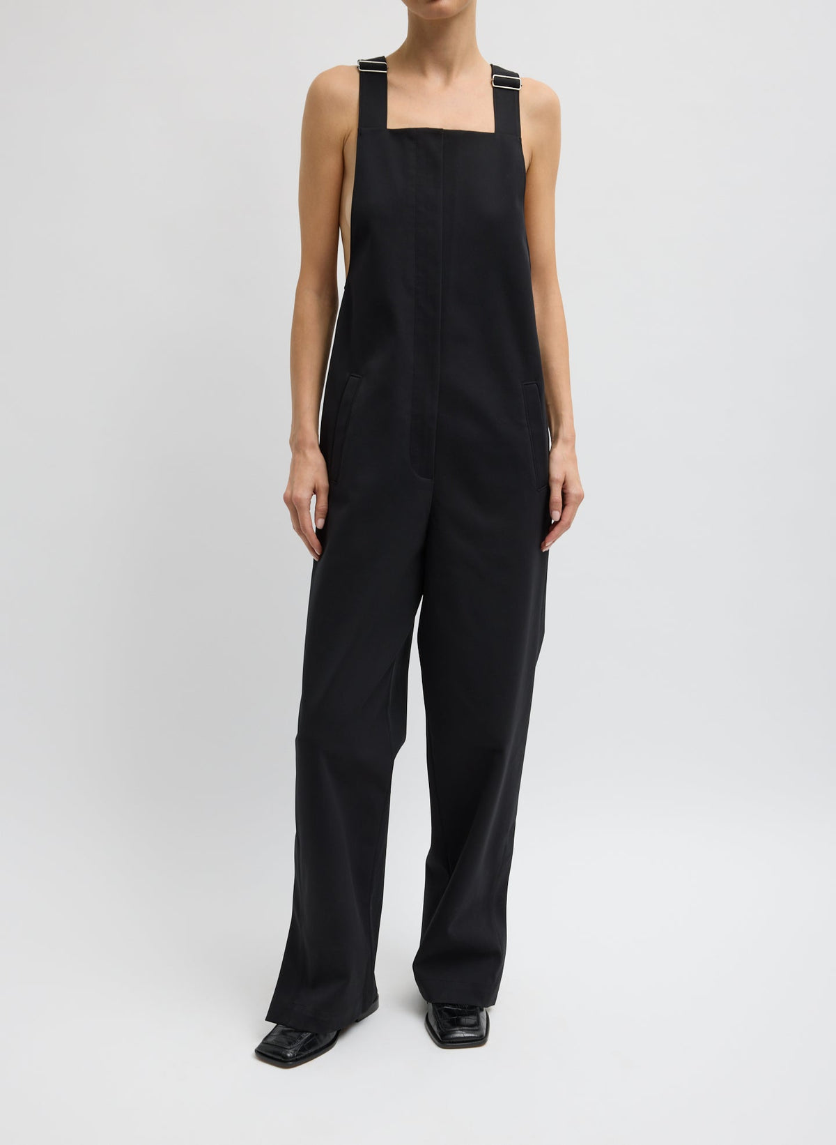 Compact Tech Knit Overalls Black - Tibi
