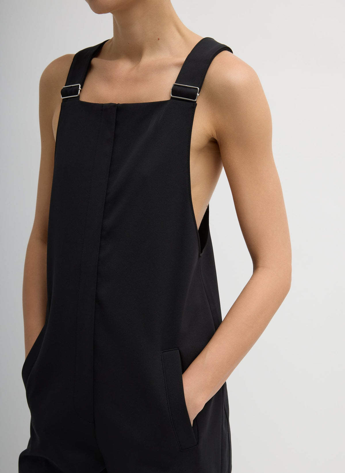 Compact Tech Knit Overalls Black - Tibi