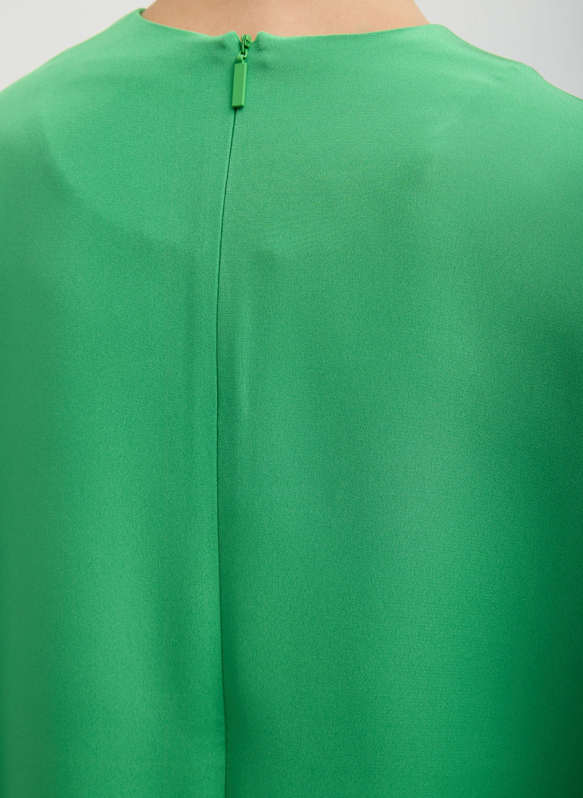 4-Ply Silk Long Sleeve Cocoon Dress Green - Tibi