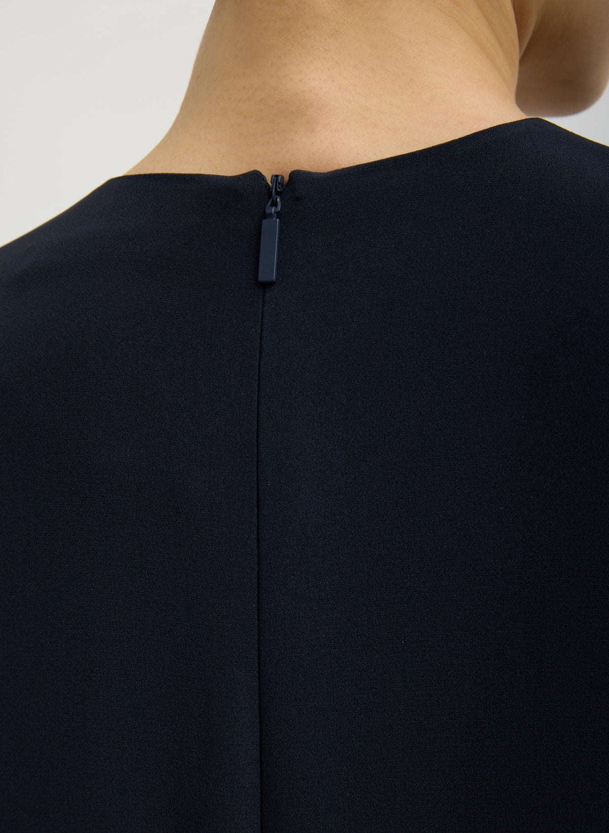 4-Ply Silk Long Sleeve Cocoon Dress Dark Navy - Tibi