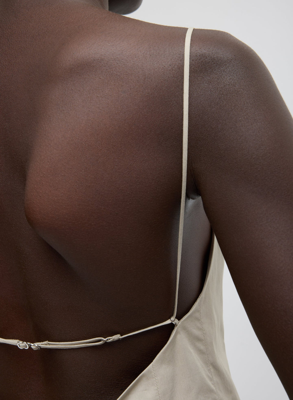 Eco Poplin Strappy Open Back Top Sandstone - Tibi