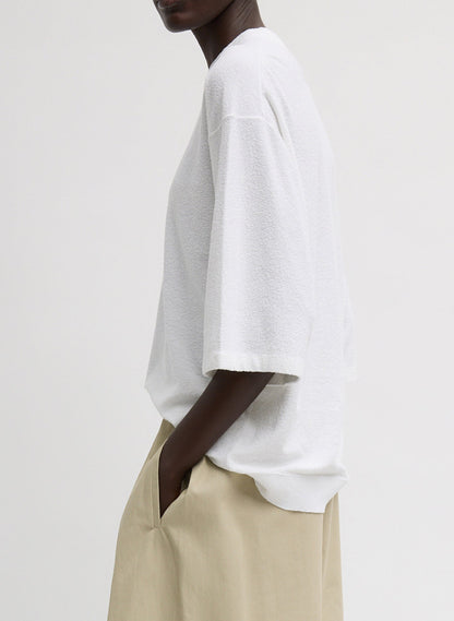 Sable Oversized Easy T-Shirt White - Tibi