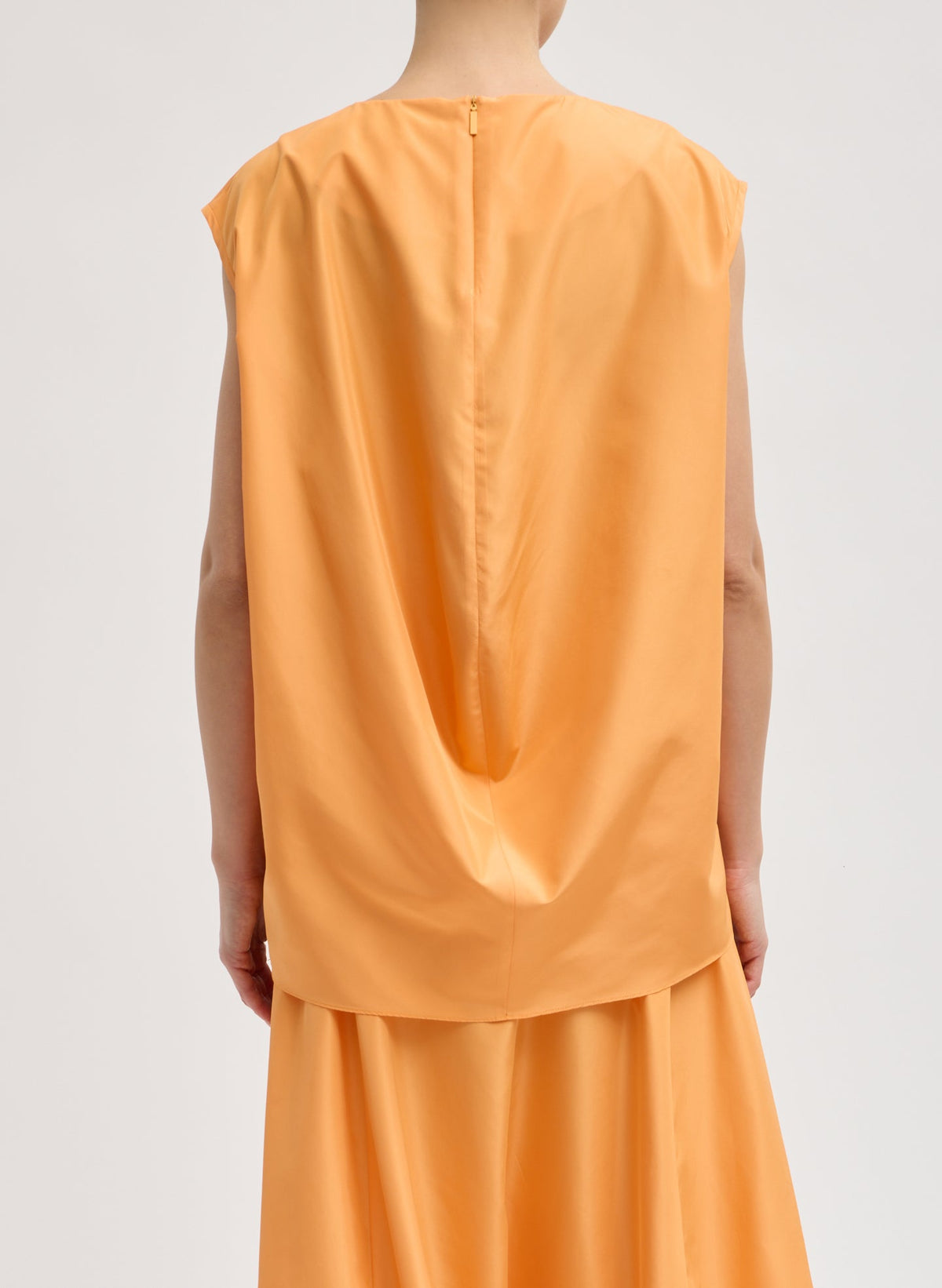 Summer Nylon Sleeveless Cocoon Top Orange - Tibi