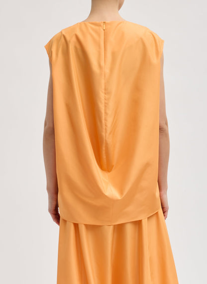 Summer Nylon Sleeveless Cocoon Top Orange - Tibi