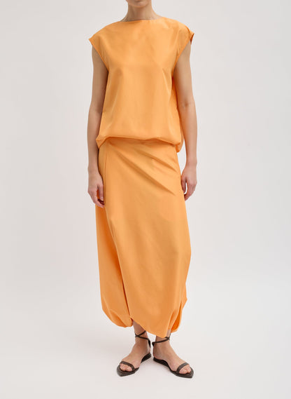 Summer Nylon Sleeveless Cocoon Top Orange - Tibi