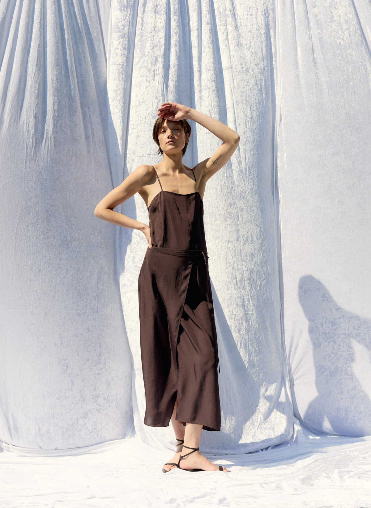 Summer Slip Cami Chocolate Brown - Tibi
