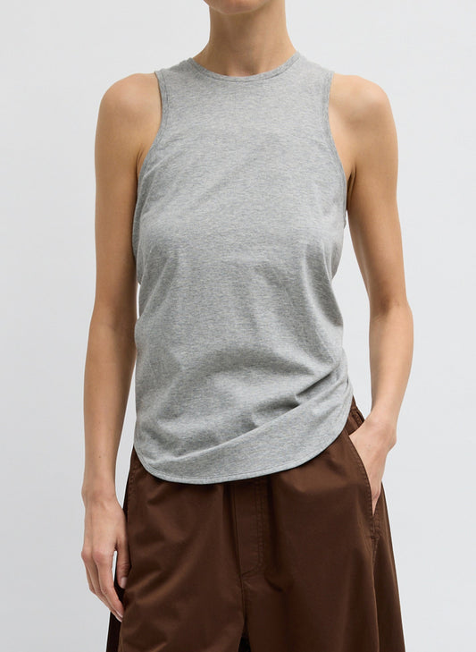 Shirred Back Tank Heather Grey - Tibi