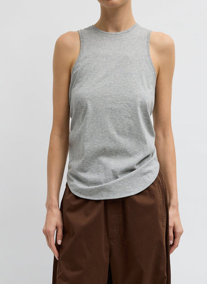 Shirred Back Tank Heather Grey - Tibi