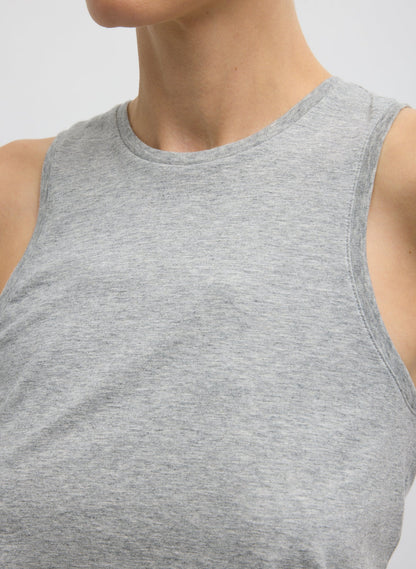 Shirred Back Tank Heather Grey - Tibi