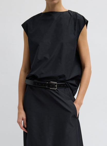 Summer Nylon Sleeveless Cocoon Top Black - Tibi