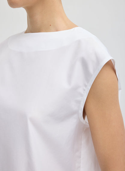 Summer Nylon Sleeveless Cocoon Top White - Tibi
