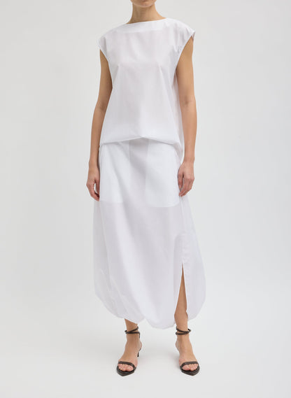 Summer Nylon Sleeveless Cocoon Top White - Tibi