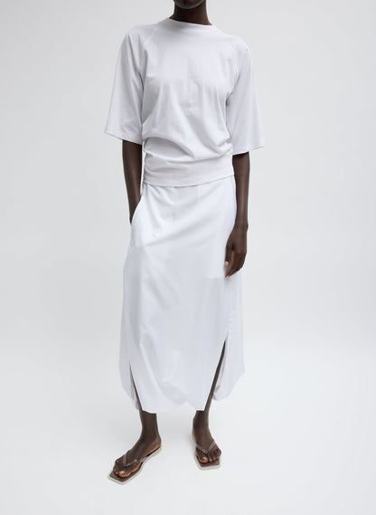 Short Sleeve T-Shirt With Shirred Back White - Tibi