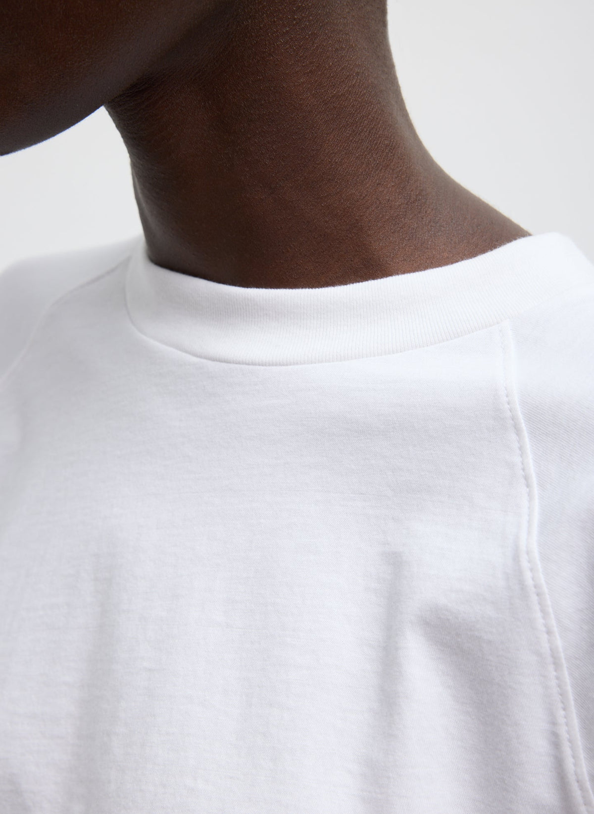 Short Sleeve T-Shirt With Shirred Back White - Tibi