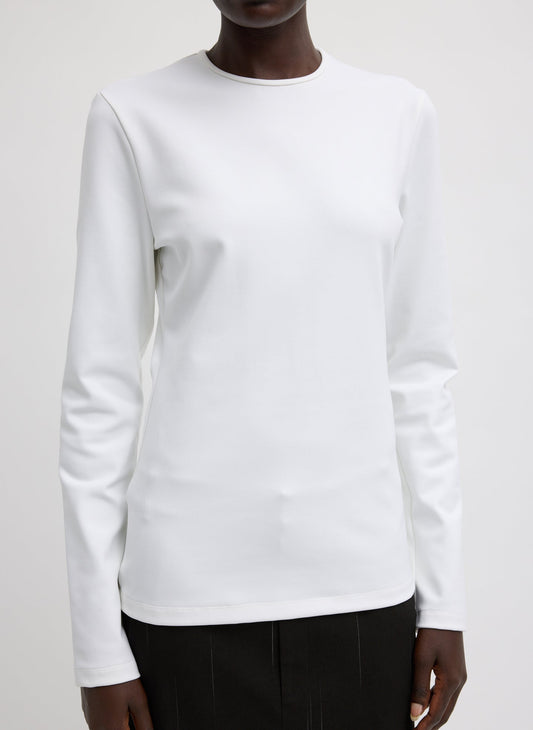 Compact Ultra Stretch Cut Out Back Top White - Tibi
