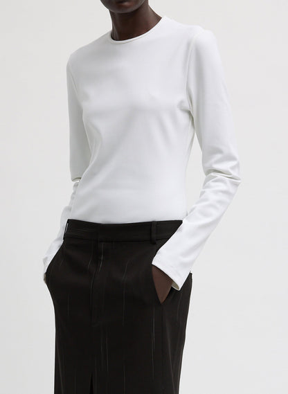 Compact Ultra Stretch Cut Out Back Top White - Tibi