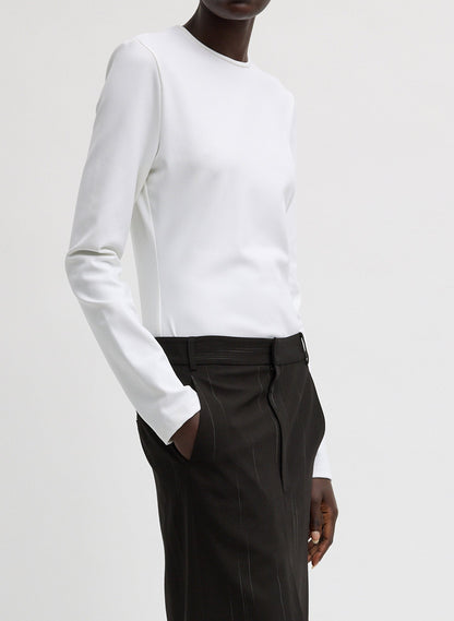 Compact Ultra Stretch Cut Out Back Top White - Tibi