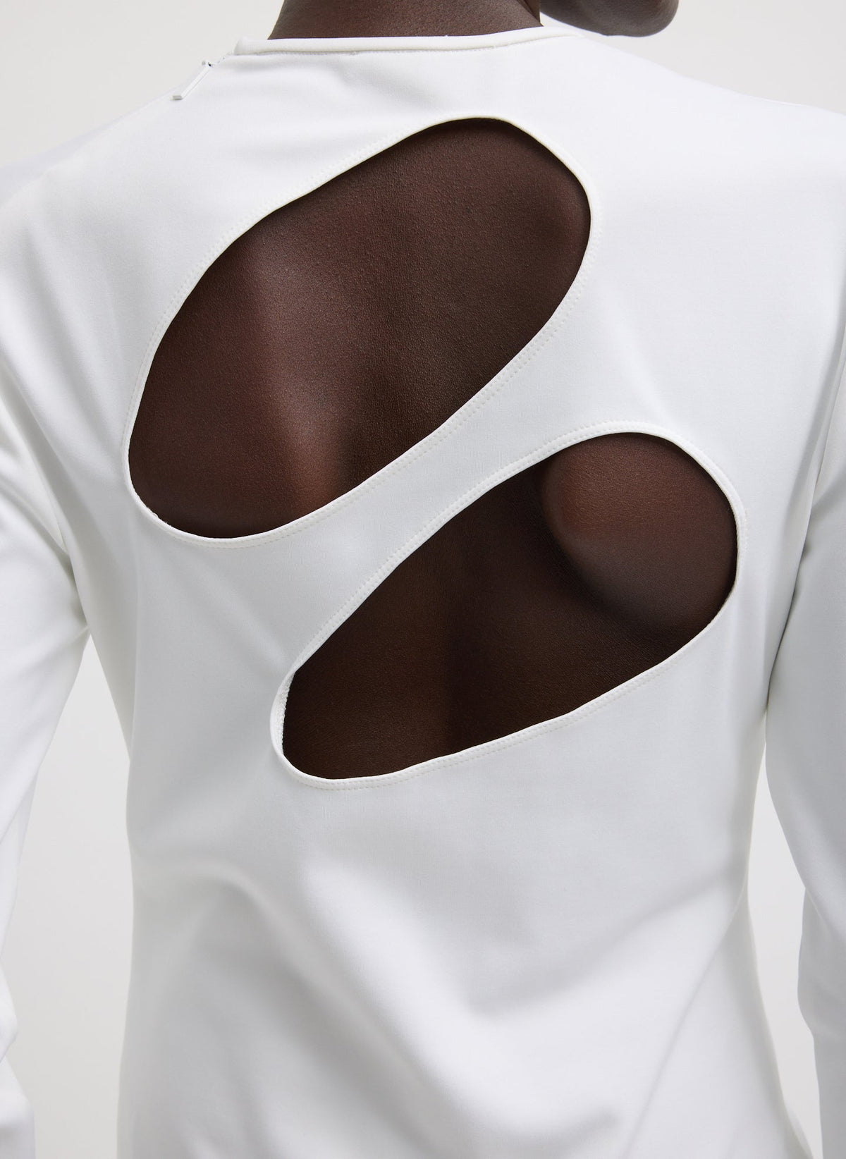Compact Ultra Stretch Cut Out Back Top White - Tibi