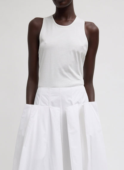 Crewneck Racerback Bodysuit White - Tibi
