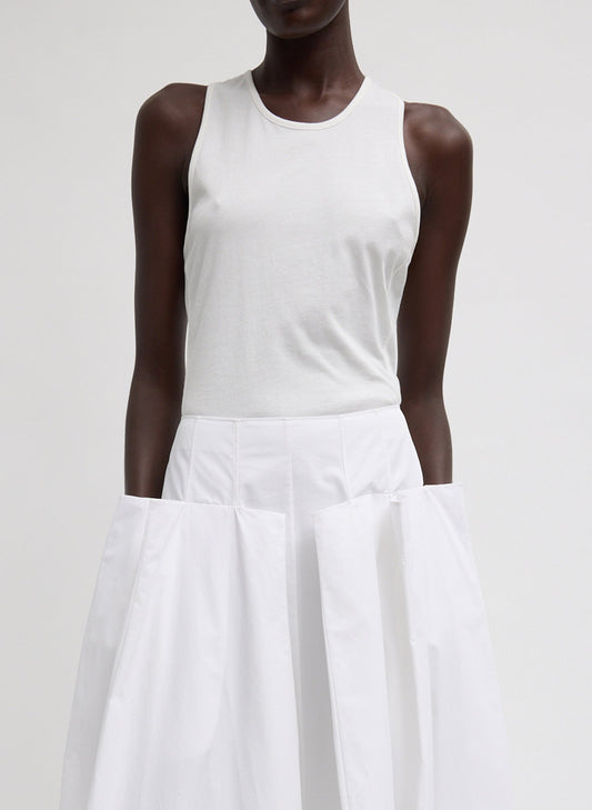 Crewneck Racerback Bodysuit White - Tibi