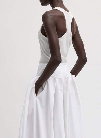 Crewneck Racerback Bodysuit White - Tibi