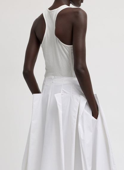 Crewneck Racerback Bodysuit White - Tibi