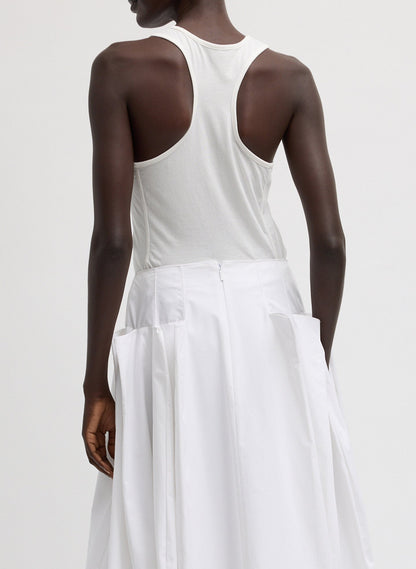 Crewneck Racerback Bodysuit White - Tibi