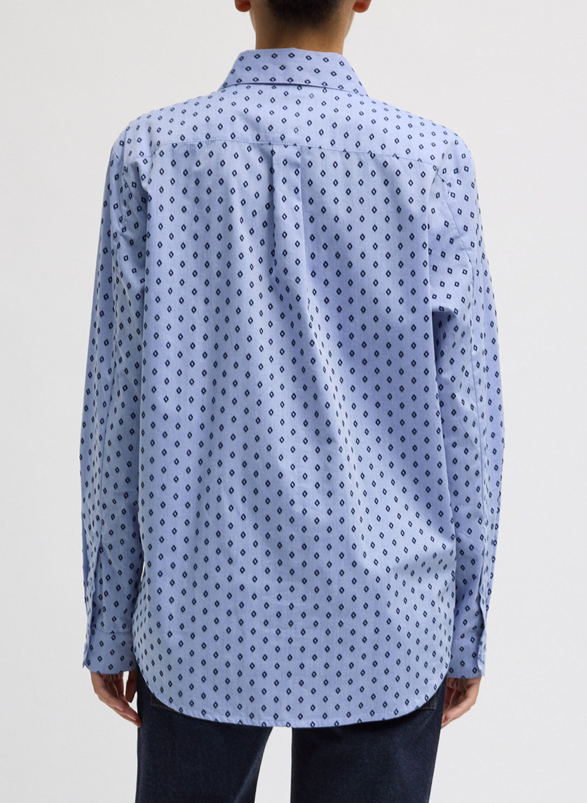 Flocked Oxford Classic Men's Shirt Blue Multi - Tibi