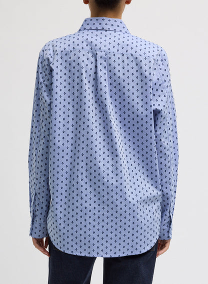 Flocked Oxford Classic Men's Shirt Blue Multi - Tibi