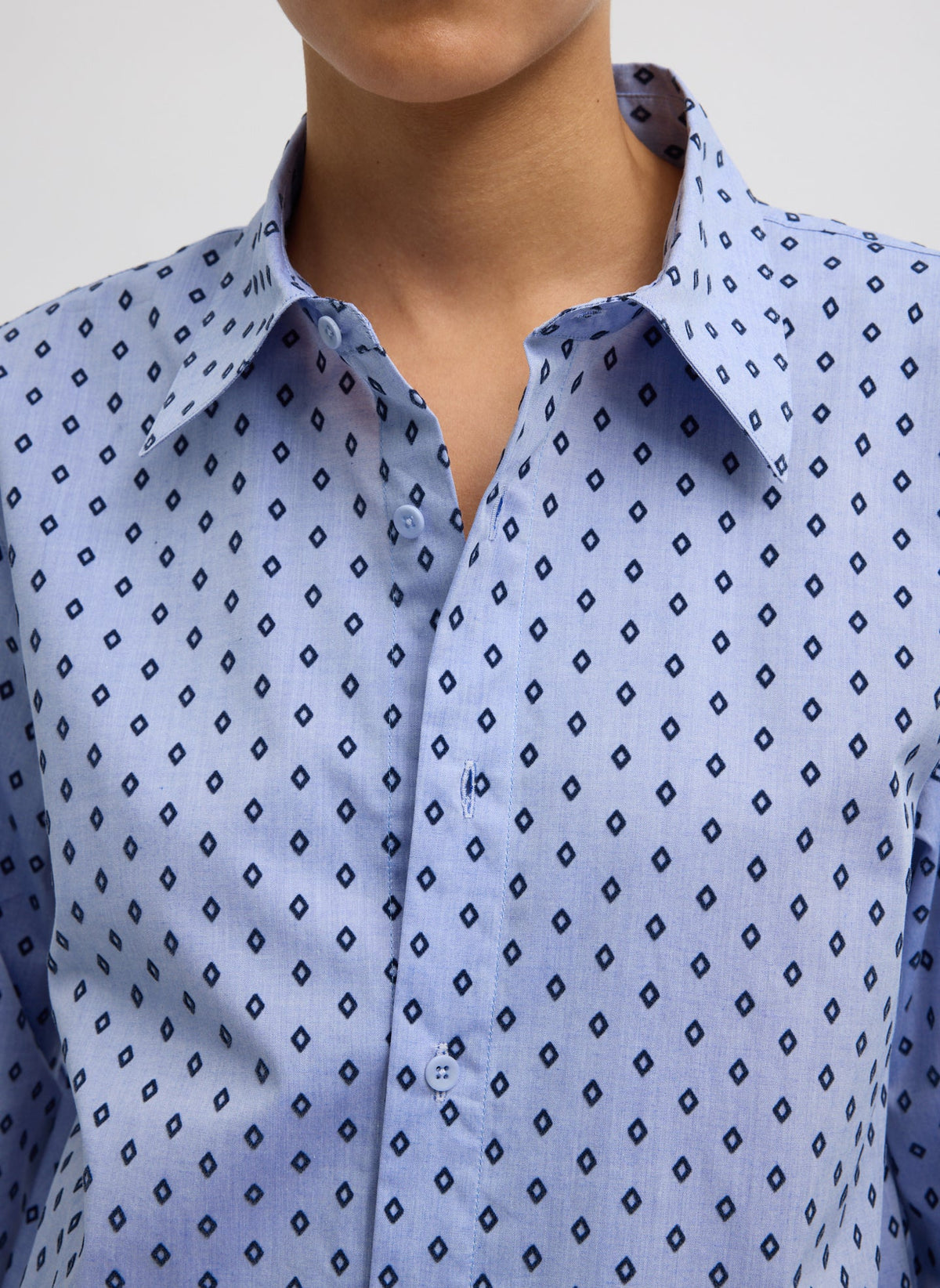 Flocked Oxford Classic Men's Shirt Blue Multi - Tibi