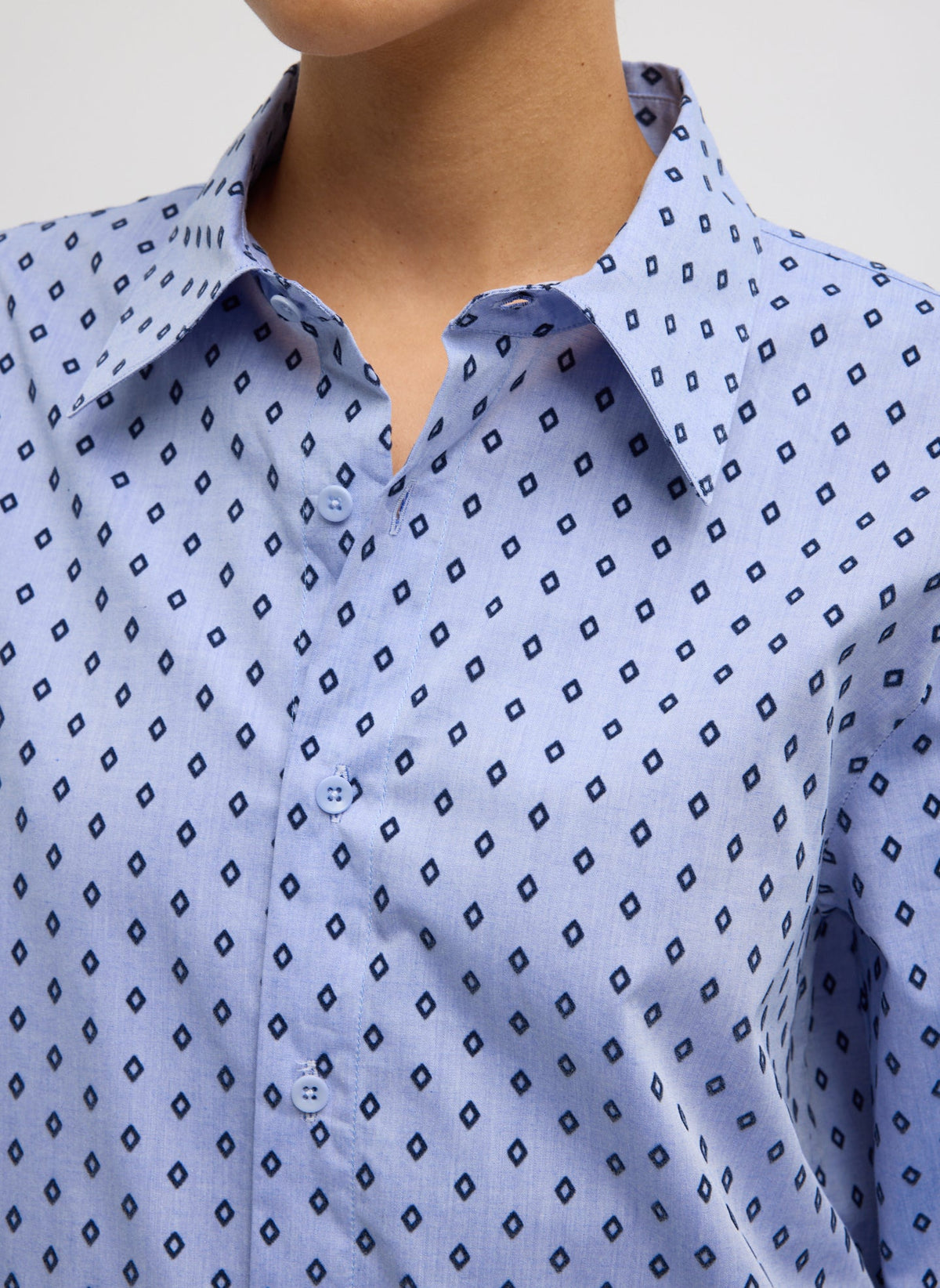 Flocked Oxford Classic Men's Shirt Blue Multi - Tibi