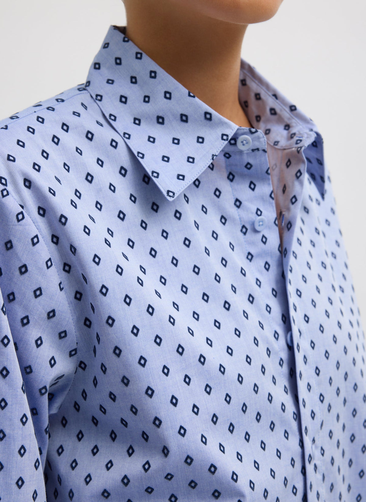 Flocked Oxford Classic Men's Shirt Blue Multi - Tibi