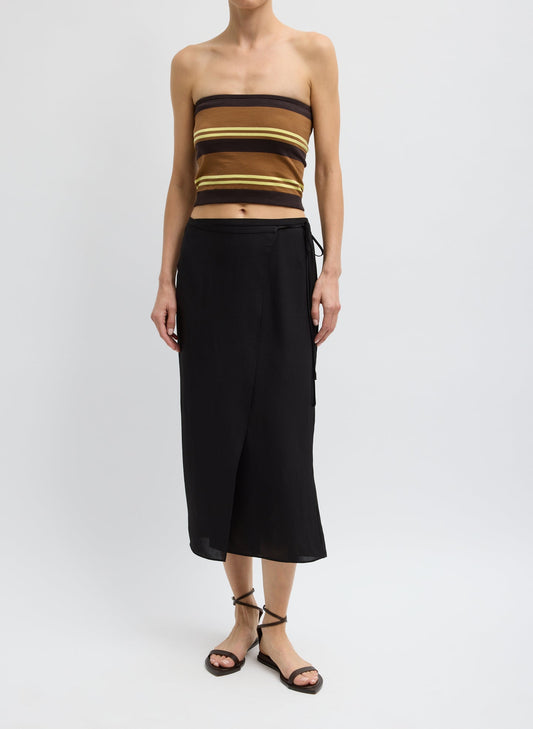 Summer Slip Wrap Skirt Black - Tibi
