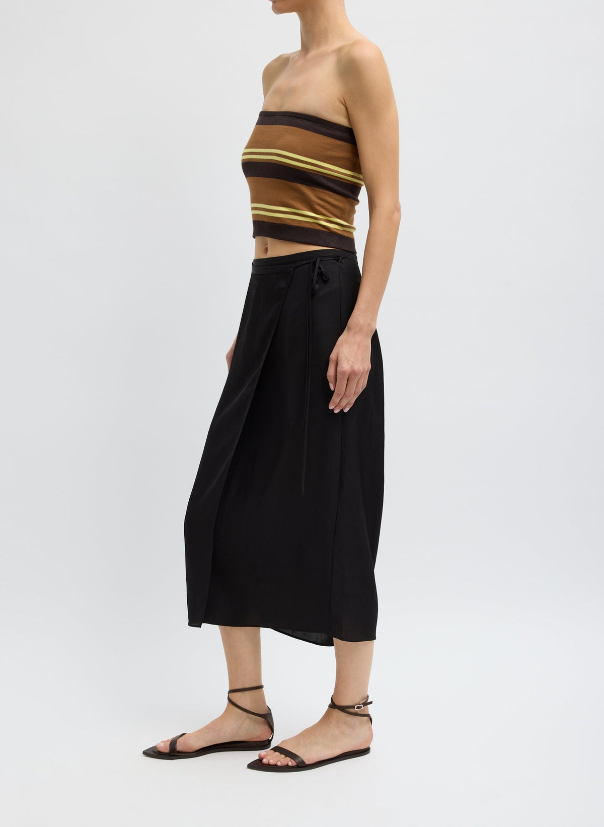 Summer Slip Wrap Skirt Black - Tibi