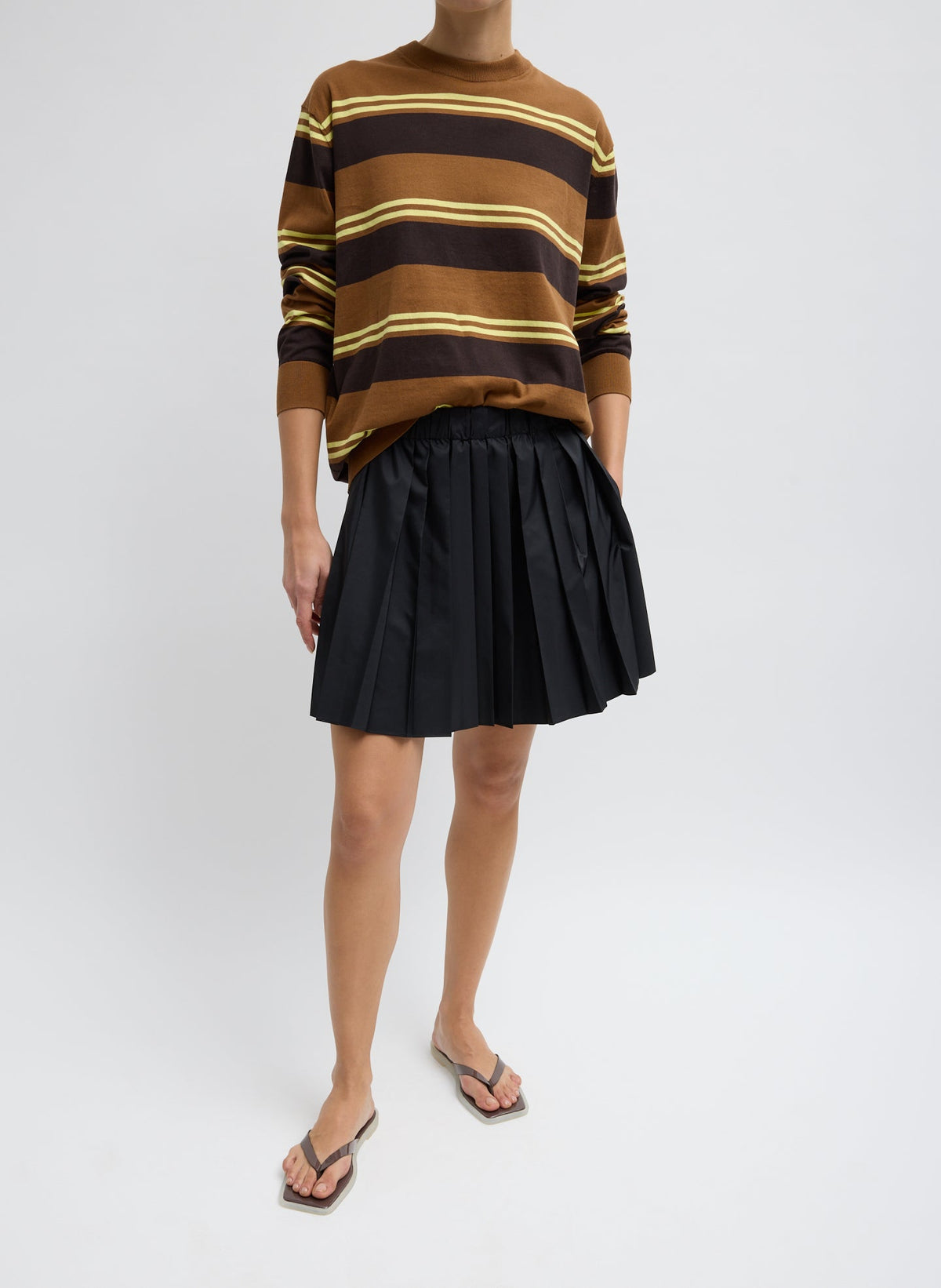 Summer Nylon Pull On Mini Skirt Black - Tibi