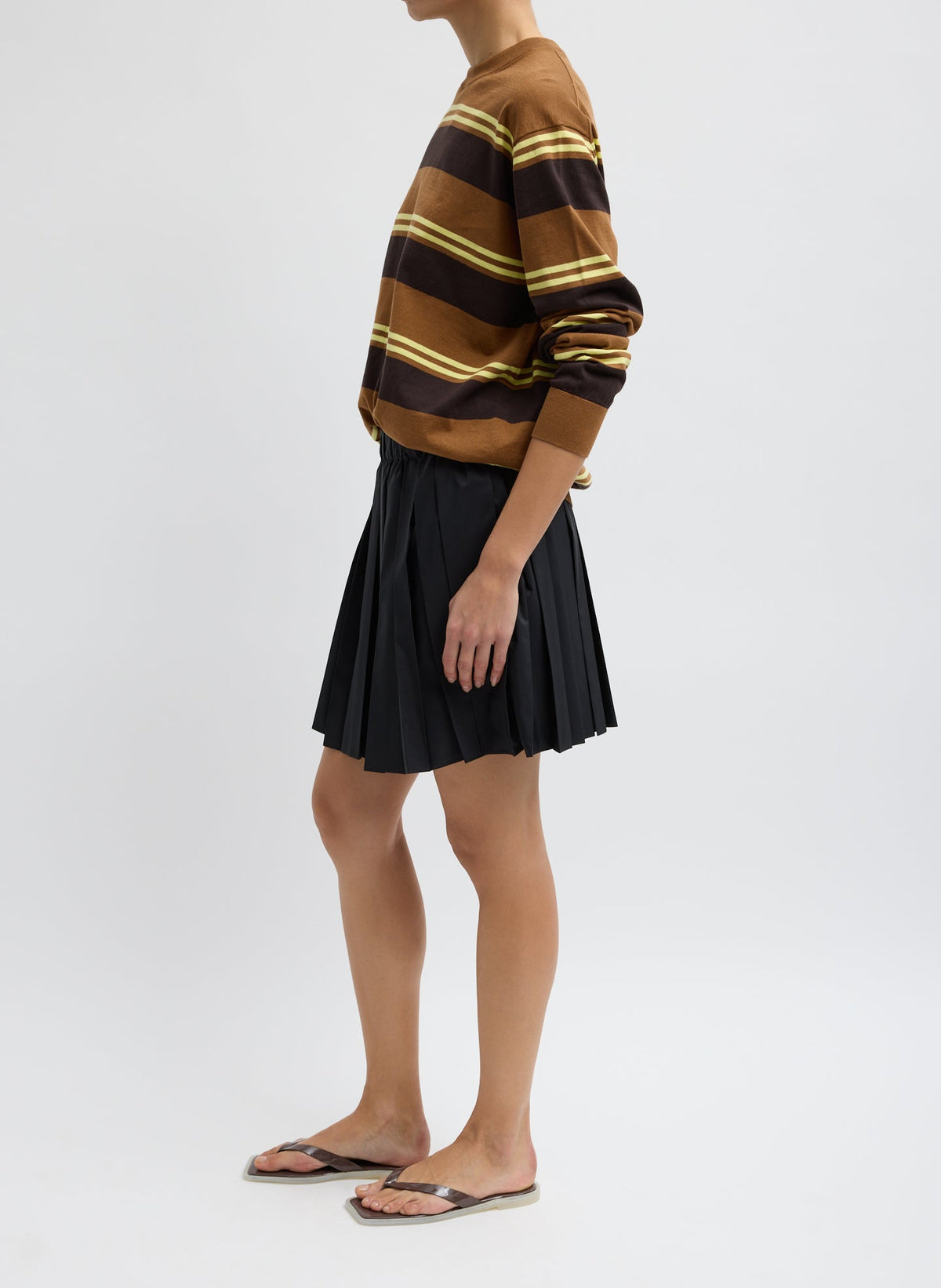 Summer Nylon Pull On Mini Skirt Black - Tibi