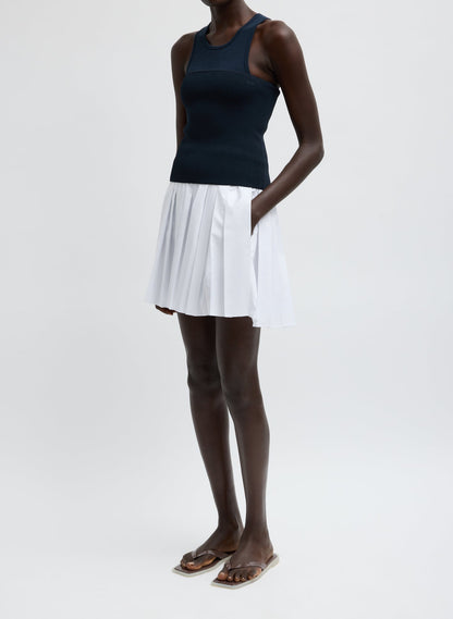Summer Nylon Pull On Mini Skirt White - Tibi