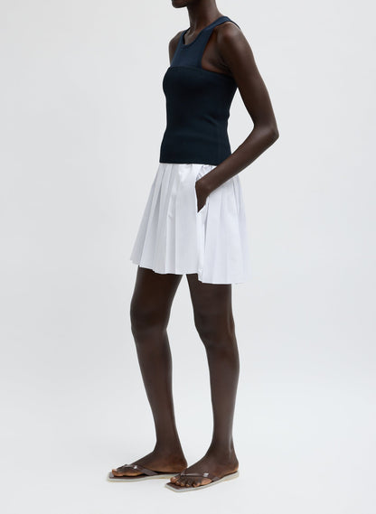 Summer Nylon Pull On Mini Skirt White - Tibi