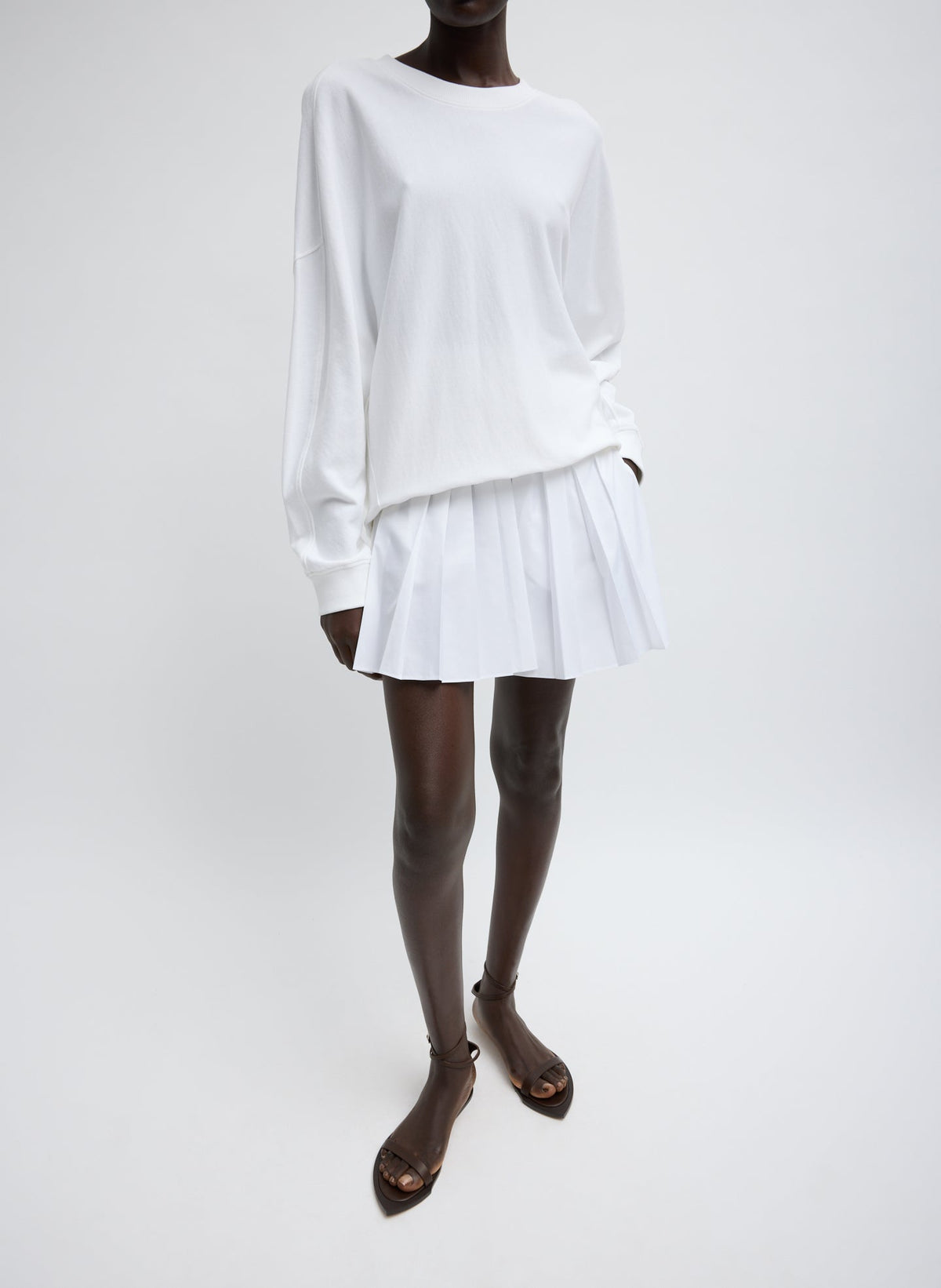 Summer Nylon Pull On Mini Skirt White - Tibi