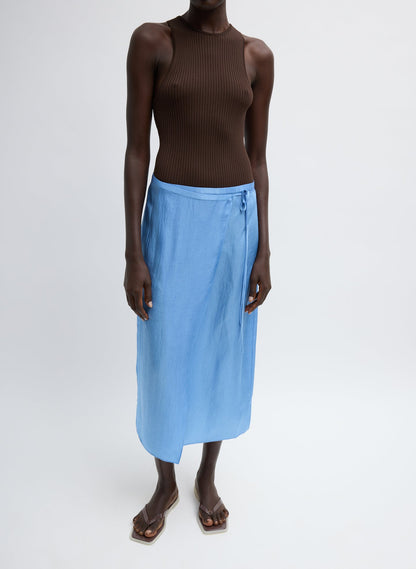Summer Slip Wrap Skirt Baby Blue - Tibi