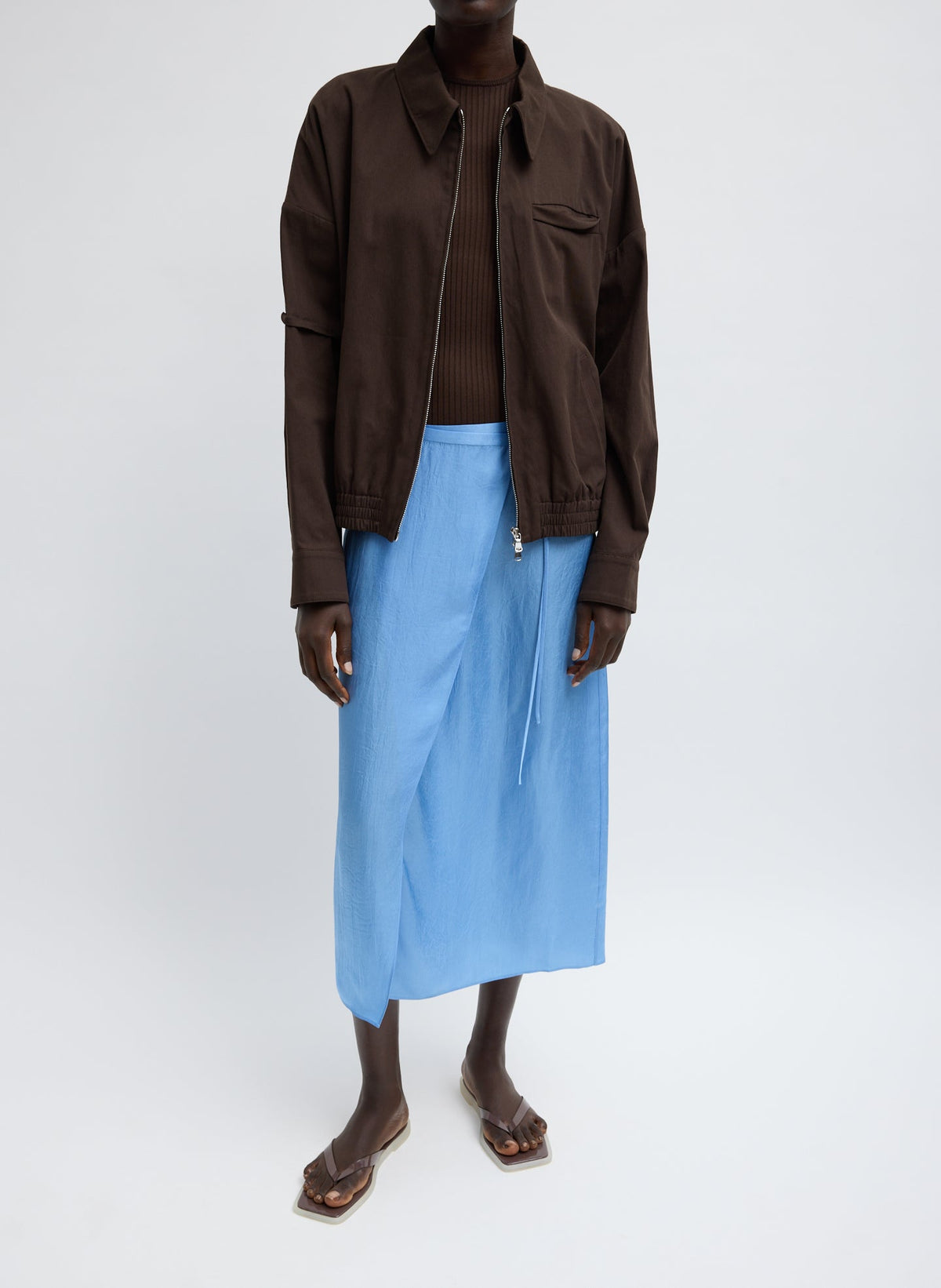 Summer Slip Wrap Skirt Baby Blue - Tibi