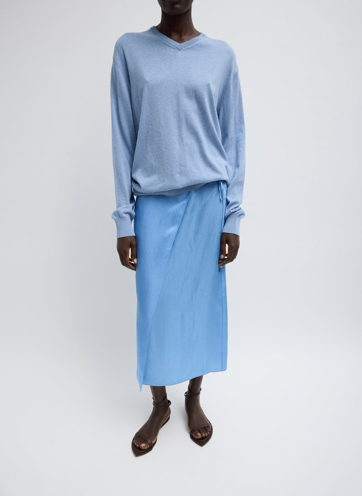 Summer Slip Wrap Skirt Baby Blue - Tibi